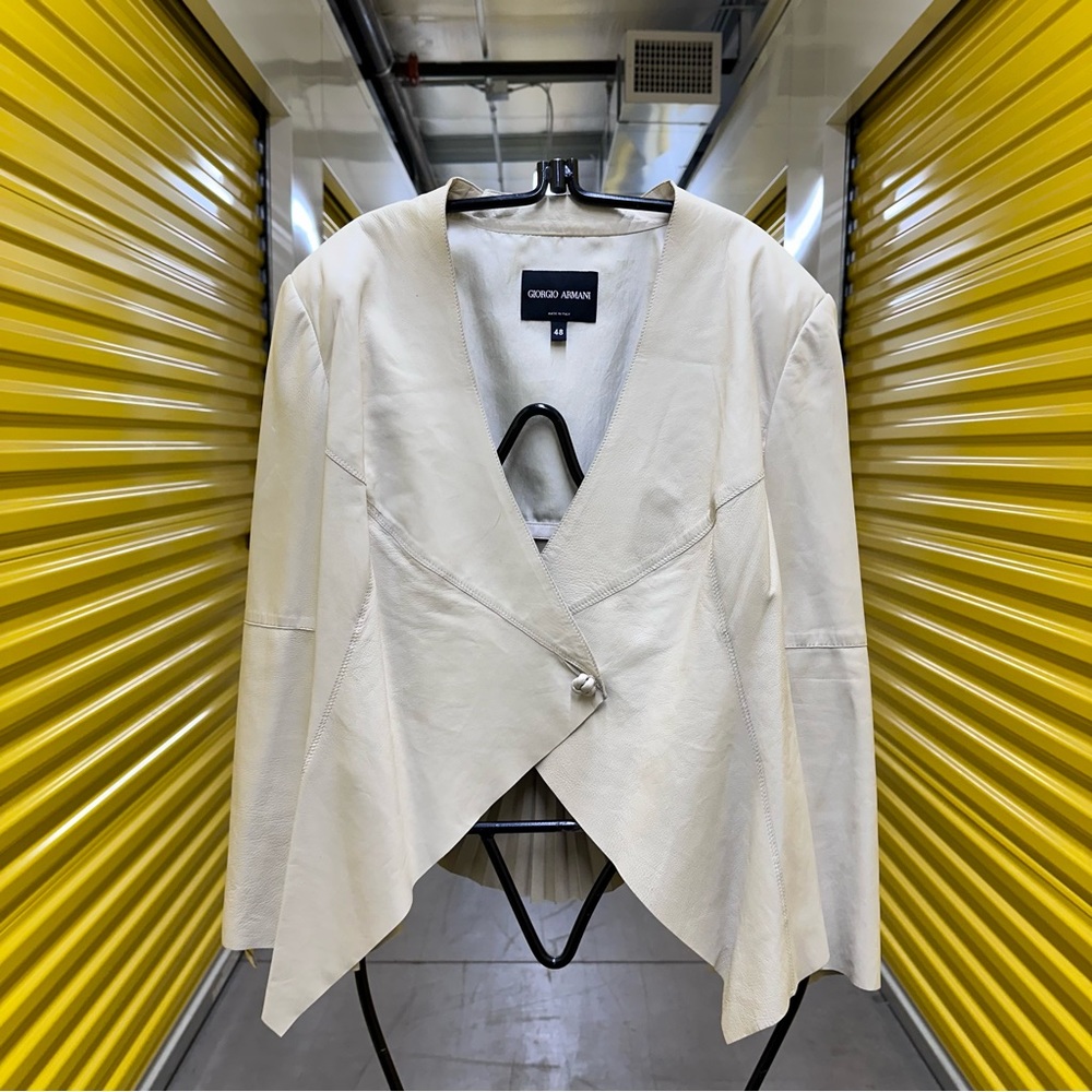 Giorgio Armani Winter White Butter Leather Jacket